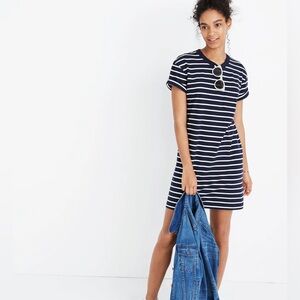 Madewell Navy and White Striped Mini Dress